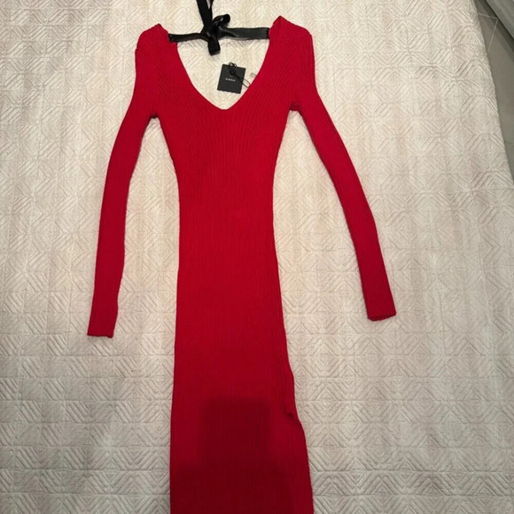 NEW Red Dress with Removable Back Leather  Strap, RUDSAK, US S - Picture 3 of 5